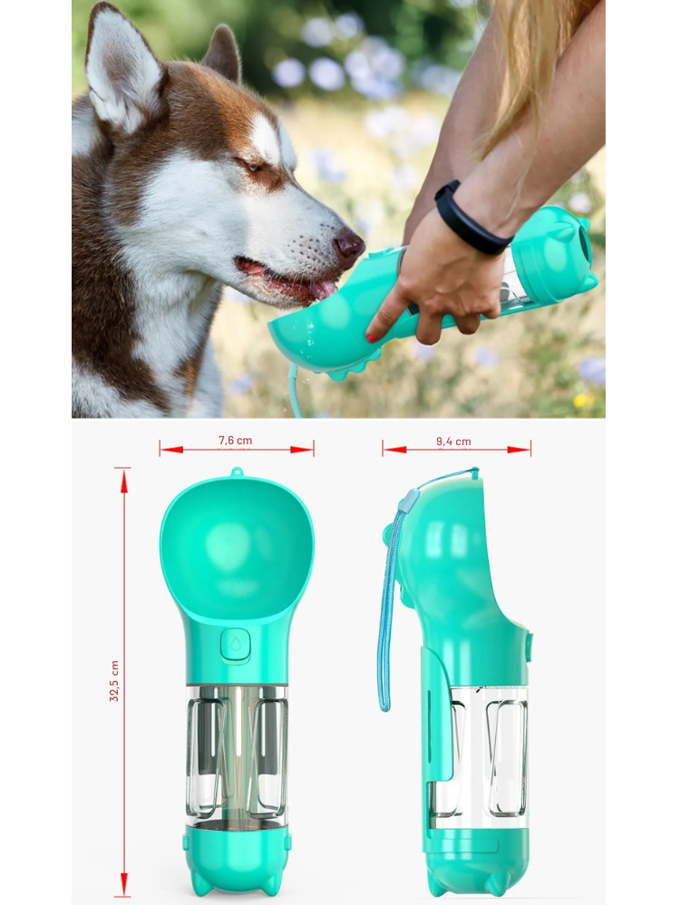 Botella y bebedero para agua para perros