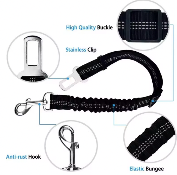 Cinturón de Seguridad de Auto para Mascotas Flexible