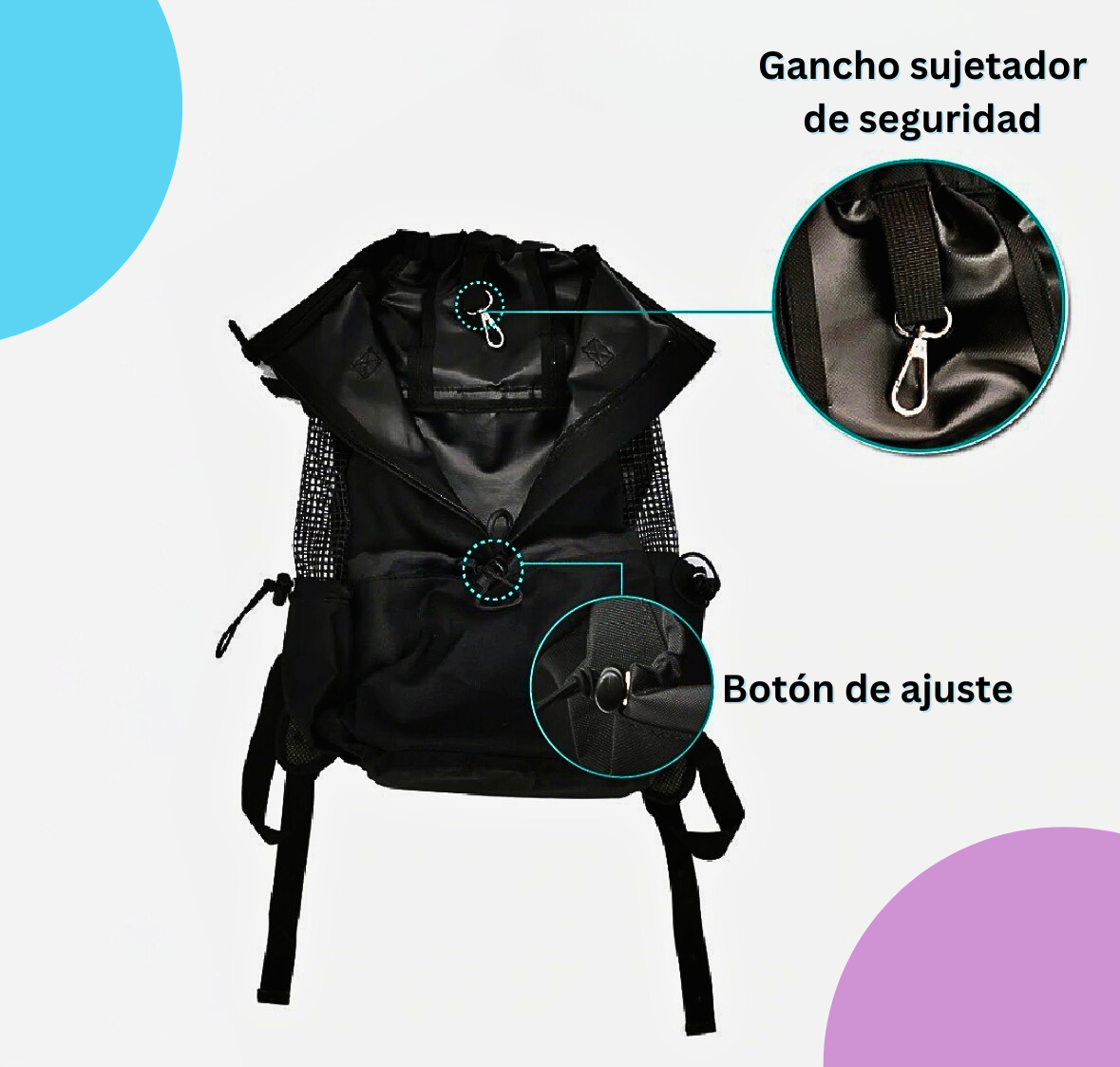 Mochila para perros, ideal para paseos y viajes